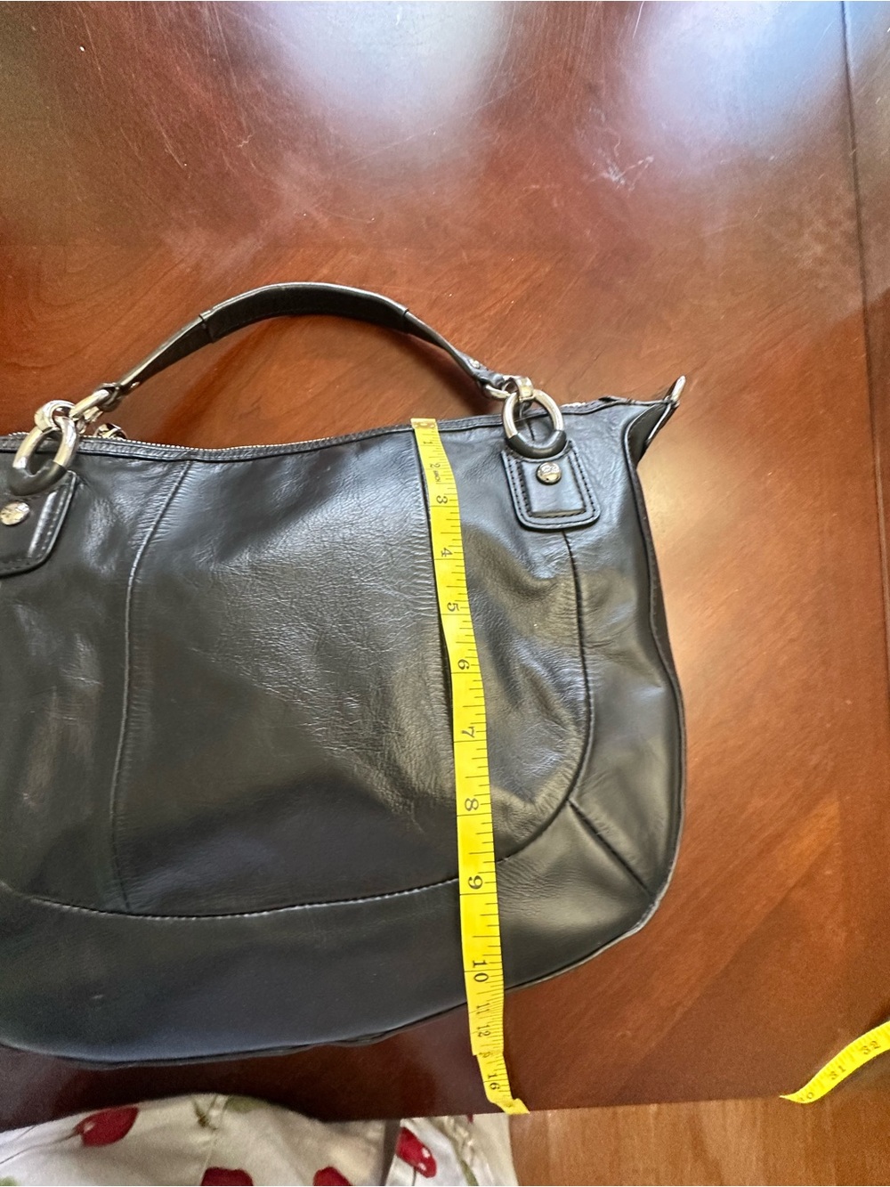 Coach Black Woven Leather Shoulder Bag with Silver Hardware Kristen - Picture 15 of 16